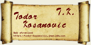 Todor Kosanović vizit kartica